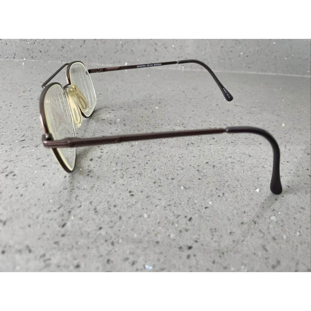 MODERN OPTICAL KEVIN Brown METAL AVIATOR STYLE EYEGLASSES 56-18-140 FRAMES ONLY